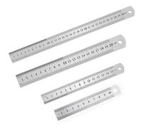 Niksultant 4pcs Ruler Set - Steel Ruler, 15/20/30/10cm, Measuring Tool for Office, Home, College, Craft, Engineering, Architectural Work