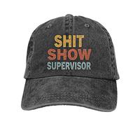 Niktule Black - Shit Show Supervisor - All Season Adjustable Casual Baseball Hat Printed with Text for Men, Women