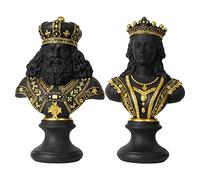 Niktule Chess Statue Decor, King/Queen Chess Bust Ornament, Big Chess Figures For Decoration, Creative Retro Bust Sculpture Home Decor, Resin Collectible Bookshelf Desktop Table Wine Cabinet Ornament