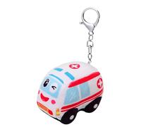 Niktule Cute Plush Keychain,Plush Fire Truck Car Keychain Pendant | Learning Bag Charm for Room Purse Bedroom Home Backpack Cribs Kids Handbag Girls Preschool Birthday