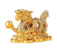 Niktule Dragon Money Figurine, Golden Chinese Feng Shui Dragon, Cornucopia Dragon Ancient Statue, Resin Ornaments, Attract Wealth And Good Luck Fortune For Home Decor And