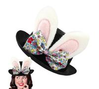Niktule Easter Bunny Hat, Cute Top Hat Bunny Ear Costume with Ears, Exquisite Easter Cosplay Props, Festive Rabbit Costume Hats for Women, Men for Halloween, Photography