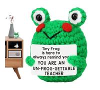 Niktule Emotional Support Frog,Cute Positive Frog Emotional Crochet - Inspirational Stocking Stuffers with Card for Birthday & Valentines Day