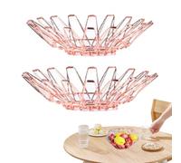 Niktule Fruit Basket for Kitchen Counter - Retractable Organizer Containers, Metal Countertop Fruit Storage Basket | for Fridge Table Living Room Picnic Camping Office Bar Snacks Chocolate