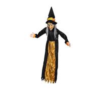 Niktule Halloween Witches Decor,Flashing LED Eyes And Scary Sounds Witch Ornament | Creepy Haunted House Prop, Halloween Ornament for Classrooms Entrance Garden Wall Yard