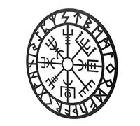 Niktule Metal Wall Art, Norse Mythology Symbols Wall Decor, Metal Hanging Compass Wall Artwork Crafts, Metal Decor Norse Mythology Symbols Interior Decoration Metal Wall Decor for Bedroom