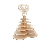 Niktule Mr & Mrs Chocolate Display Stand Wedding Centerpiece for Tables, Heart Tree Tower Decor, Love Shape Wooden Chocolate Display Shelf for Bride to Be Engagement Valentine's Day Decoration
