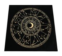 Niktule Tarot Tablecloth, Large Size Card Pad Tablecloth, Black Flannel Magic Altar Table Cloth, Decoration Tablecover for Game, 49x49cm