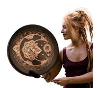 Niktule Vegan Shaman Alchemical Moon Drum, Shaman Drum, 10'' Sound Healing Tool Tunable Membrane Woman Frame Drum Medicine Instrument Soul Gift for Music Lovers