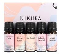 Nikura Essential Oils Blends Gift Set Christmas | Calming Essential Oils for Diffusers for Home, Sleep, Wax Melts | Relaxing Aromatherapy Oils | UK Made & Vegan