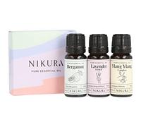 Nikura Favourites Essential Oils Set - 3 x 10ml | Essential Oils for Diffusers for Home, Sleep, Relaxing, Hair, Aromatherapy | Bergamot, Lavender & Ylang Ylang Gift Set | 100% Pure and Natural