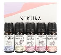 Nikura Floral Meadows Fragrance Oil Gift Set | Diffuser Oils for Oil Burners, Home, Diffusers |Candle Making, Soap, Wax Melts, Yoga, Car, Perfume, Bath Bomb | 5 x 10ml | UK Made Essential Oils