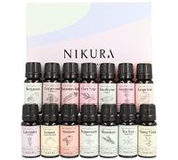 Nikura Professional Essential Oil Gift Set - 14 x 10ml | Essential Oils for Diffuser for Home, Aromatherapy, Rosemary Oil for Hair Growth | Bergamot, Lavender, Lemon, Peppermint, Tea Tree