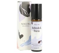 Nikura Refresh & Focus Roll On Essential Oil Blend - 10ml | for Study, Focusing, Anxiety, Aromatherapy | Use on Skin, Temples, Pulse Points, Wrists, Neck