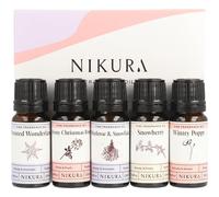 Nikura Winter Scents Fine Fragrance Oil Gift Set - 5 x 10ml | for Diffusers for Home, Soap & Candle Making, Wax Melts, Diffuser, Burner, Bath Bombs, Perfume Scents | Vegan & UK Made Essential Oils