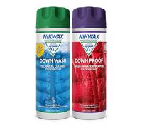 Nikwax Down Wash.Direct and Down Proof, for Cleaning and Waterproofing Down Clothing, Gear, Sleeping Bags, Twinpack, 2x 300ml