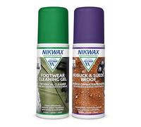 Nikwax FOOTWEAR CLEANING GEL NUBUCK & SUEDE PROOF Twin Pack, Technical Cleaner and Waterproofer for Nubuck & Suede Combination Footwear, 2 x 125ml