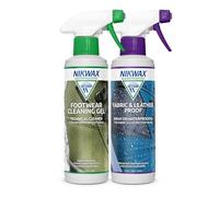 Nikwax Fabric and Leather Reproofer Spray and Footwear Cleaning Gel 300ml Twin Pack, Clear One Size