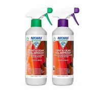 Nikwax TENT & GEAR SOLARWASH 500ml + TENT & GEAR SOLARPROOF 500ml, Tent Waterproofing Spray and UV Blocker for Synthetic Weatherproof Textiles, Tent Cleaner and Waterproof Spray For Camping