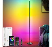 NIKYJM LED Corner Lamp, RGB Floor Standing Lamp 145cm RGB LED Corner Lamp with APP Control and Remote Control, 16 Million Colors and 300 Modes, Music Sync for Bedroom Living Room