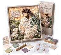 Nikyrme 3D Christian Fabric Poke Art Kit, No-Sew DIY Christian Fabric Poke Art with Pre-Cut Squares, Religious DIY Poke Art Craft Kit for Adult Beginner Handmade Faith Gifts (#05)