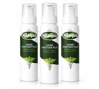 Nilaqua Hand Sanitiser Plus Foam 90ml x 3 - Waterless Hand Cleanser - Kind to Hands, Cruel to Germs - No Water Required - Gentle Skin Formula - Travel Friendly - 3 Pack