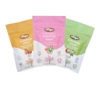 Nilaqua No Rinse Shampoo Cap Variety Bundle - Biodegradable Shampoo Wraps Watermelon, Oatmilk & Apple - Vegan Waterless Hair Wash for Care & Travel