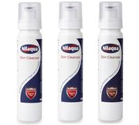 Nilaqua Rinse Free Fragrance free Body Wash Foam | Skin Cleansing Foam for Incontinence | Towel Off Skin Cleansing Body Mousse | No Water Required | Antibac Unfragranced Aerosol Free (Triple 90ml)