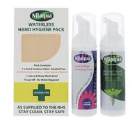 Nilaqua Waterless Hand Hygiene Pack 2 Piece Gift Set: Hand Sanitiser 65ml - Hand & Body Wash 65ml