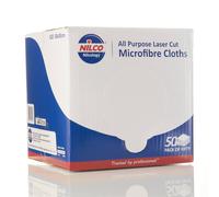 Nilco All Purpose Laser Cut Microfibre Cloths - Box of 50 50 Pack White