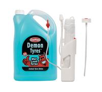 Nilco Battery Powered Sprayer & Fogger - Cordless Electric Cleaning Spray Gun with Power Lance & CarPlan Demon Tyres 5L - Instant Tyre Shine