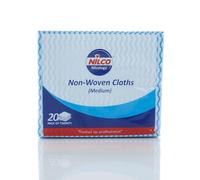 Nilco Non-Woven Cloths - Durable, Absorbent, Reusable and Disposable Cleaning Towels for Household and Commercial Use, Medium Blue 20 Pack