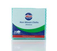 Nilco Non-Woven Cloths Medium Green 20 Pack - Durable, Absorbent Cleaning Cloths for Wet and Dry Use in Kitchens, Bathrooms and All Surfaces