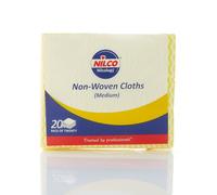 Nilco Non-Woven Cloths, Versatile, Durable Viscose and Polyester Cleaning Solution for Home and Commercial Use - Yellow, High Absorbency 20 Pack