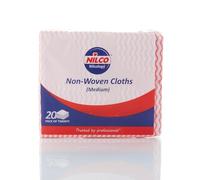 Nilco Non-Woven Red Cleaning Cloths 20 Pack - Durable, Reusable Cloths for Multi-Purpose Cleaning Tasks at Home and Office