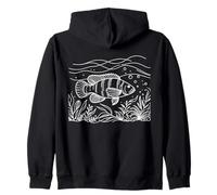 Nile Perch Line Art Fish Lover Zip Hoodie