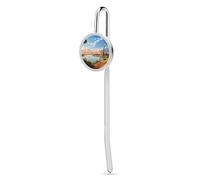 Nile River and Giraffe Metal Bookmark 1.2" Personalized Book Marks Hook Funny Bookmarks for Women Men Cute Bookmark for Teachers Friends Reading Cool Book Marker Book Lover Gifts