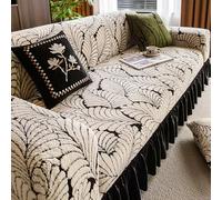 Nileco Stretch Velvet Sofa Covers, Soft Thick Sofa Slipcovers Comfy Couch Cover with Elastic Bottom, Non Slip Furniture Protector for 1/2/3/4 Cushion Sofa for Living Room (2XL(5 Seater 305-360cm), A)