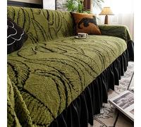 Nileco Stretch Velvet Sofa Covers, Soft Thick Sofa Slipcovers Comfy Couch Cover with Elastic Bottom, Non Slip Furniture Protector for 1/2/3/4 Cushion Sofa for Living Room (2XL(5 Seater 305-360cm), F)