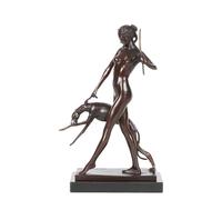 NILEEBUKER Bronze Greek Diana Artemis Goddess Statue Edward McCartan Signed Famous Sculpture Replica 11.8 Inches