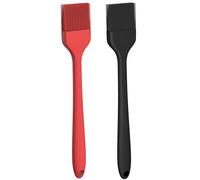 NileHome Silicone Baking Pastry Brush Oil Brush High Temperature Resistant Non-Stick, Suitable for Kitchen Baking, Grilling, Cooking, Black+Red,8in+8in