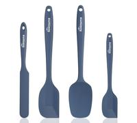 NileHome Silicone Spatula Set, 4 Packs Food Grade Kitchen Utensils with Silicone Brush Heat Resistant Dishwasher Safe BPA-Free Rubber Spatula for Scraping, Baking, Cooking, Mixing, Haze Blue