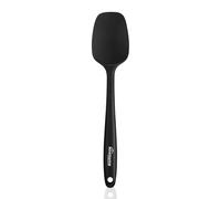 NileHome Silicone Spoon Spatula, High Heat-Resistant Premium BPA-Free One Piece Seamless Design, Non-Stick Rubber with 18/8 Stainless Steel Core, Cooking/Baking Utensil Set of 1, Black