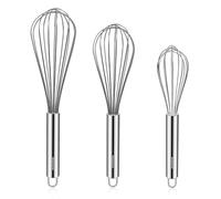 NileHome Stainless Steel Whisk Set 8" 10" 12" Kitchen Whisk Balloon Whisk Kitchen Wisk Wire Whisks for Cooking, Whisking, Blending, Beating, Stirring-3 Pack