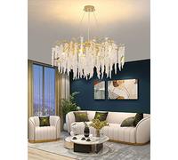 NileMAll Modern Crystal Tree Branches Chandeliers Gold Luxury Round Raindrop Pendant Light Fixture Tassel Ceiling Hanging Light for Dining Room Bedroom Living Room Entryway