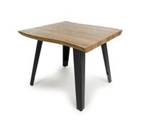 niles curved wooden end table in natural