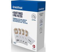 Nilfisk 4 Original Dust Bags + Prefilter Select Vacuum Accessories 128389187