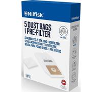 Nilfisk 5 Original Dust Bags + Prefilter One, Coupé, Go and Force Vacuum Acc...