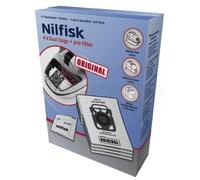 Nilfisk Original 107407940 Dust (4 Piece) +1 Prefilter for Elite Vacuum