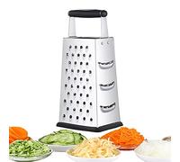 NILICAN Vertical Stainless Steel Grater, Four Sided, Cucumber Carrot Cheese Grater, Melon Slicer, Potato Slicer, Non-slip Handle, Peeler